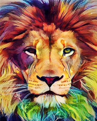 Lion brun Peinture par numéros