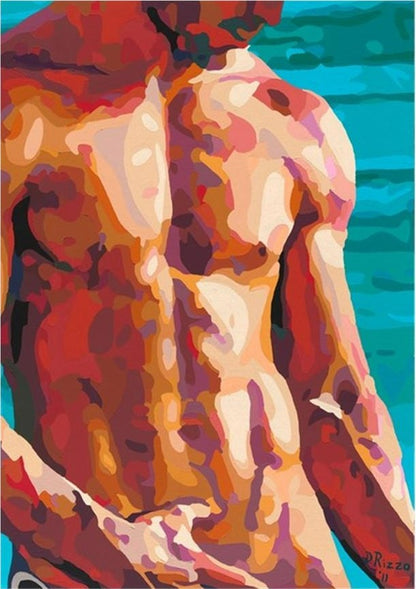Homme avec des abdominaux Peinture par numéros