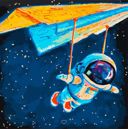 Floating Astronaut Paint by Numbers