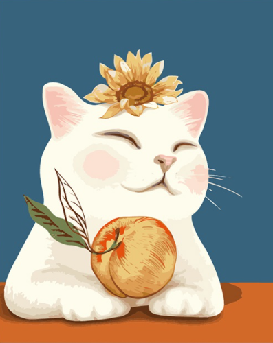 Chat blanc - Peinture par numéros
