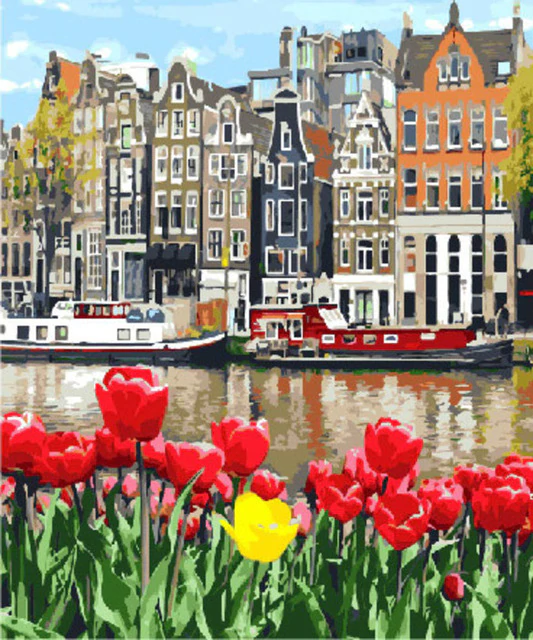 Fleur de ville  Peinture par numéros