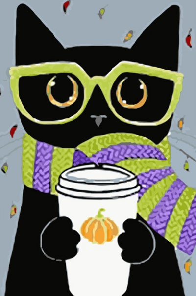 Peinture de chat noir par numéros