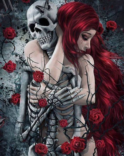 Peinture au numéro tête de mort esthétique