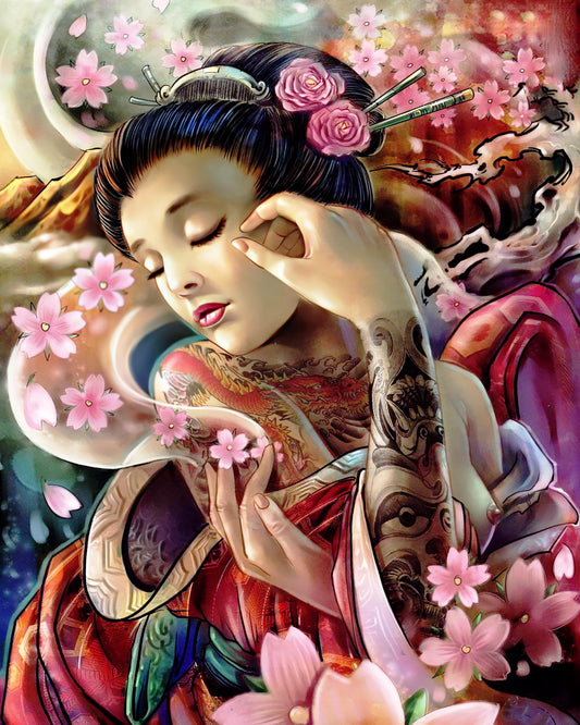 Peinture par numéros beauté style chinois