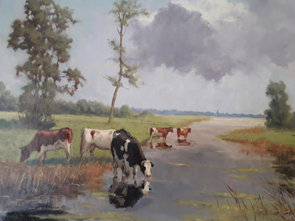 Vache buvant de l'eau Peinture par numéros