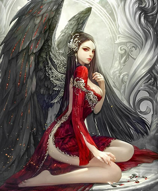 Femme en rouge Peinture par numéros