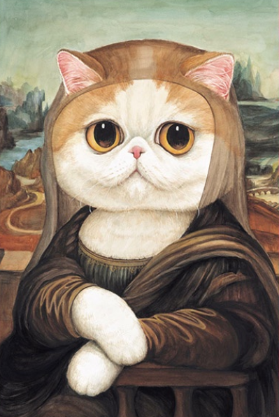 Chat du tableau de Mona Lisa par numéros