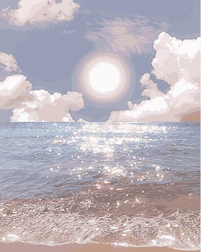 Mer et soleil Peinture par numéros