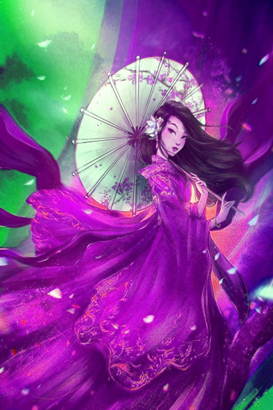 Peinture par numéros femme style chinois