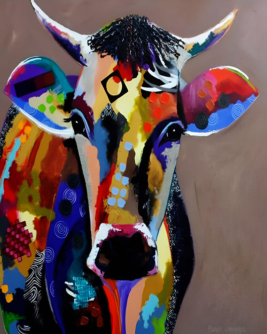 Colorful Bull Head Paint by Numbers