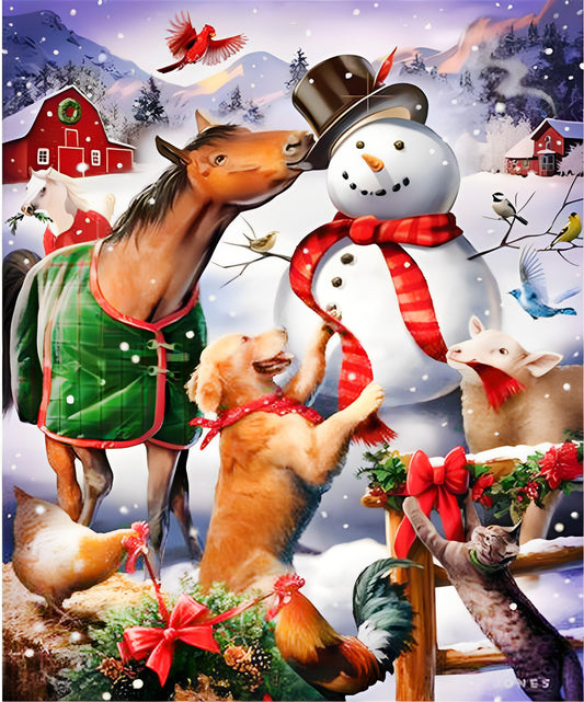 Bonhomme de neige à peindre par numéros