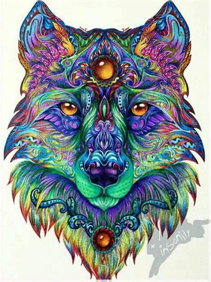 Tête de loup Peinture par numéros