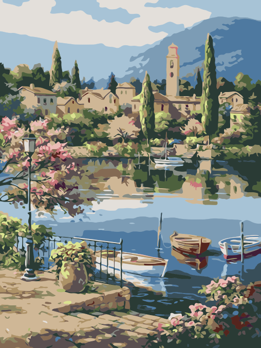 Ville portuaire - Peinture par numéros