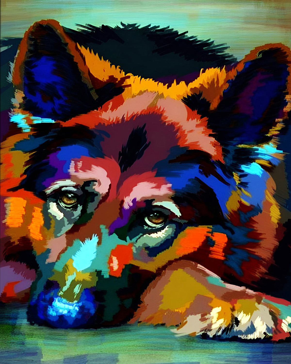 Tête de chien Peinture par numéros