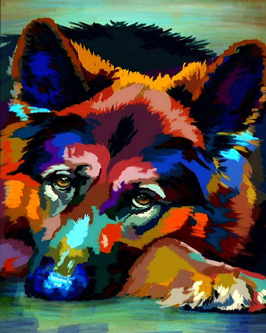Tête de chien Peinture par numéros