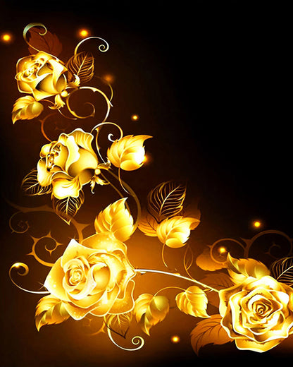 Peinture par numéros Fleur dorée