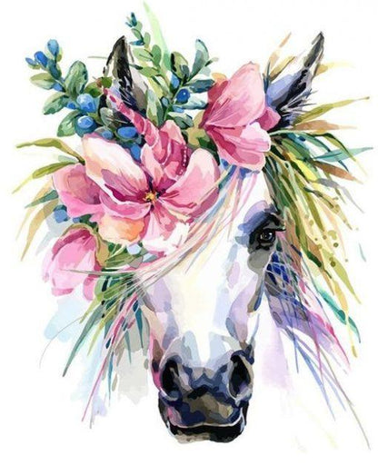 Tête de cheval blanc Peinture par numéros