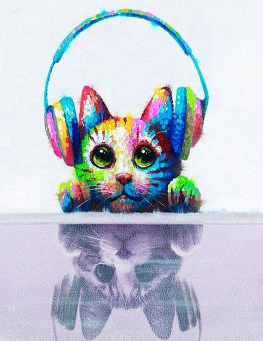 Puppy Listening to Music    Paint by Numbers