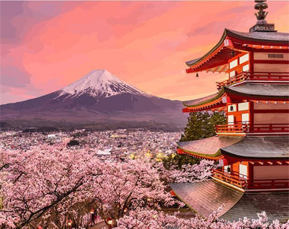 Berg Fuji   Malen nach Zahlen