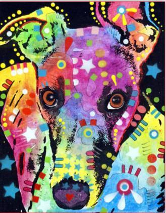Colorful Dog Head Paint by Numbers
