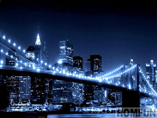 Vue nocturne de la ville Peinture par numéros