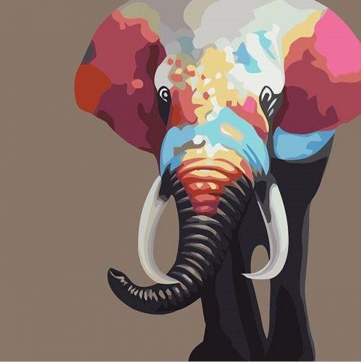 Peinture au numéro clown éléphant