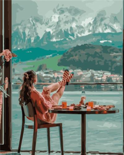Woman and Mountain    Paint by Numbers