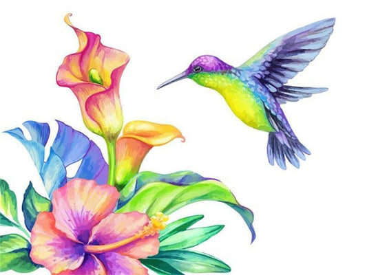 Fleur d'oiseau  Peinture par numéros