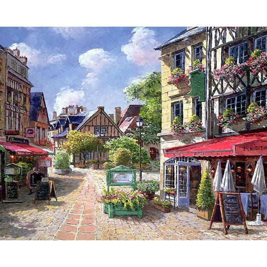 Scène de rue    Peinture par numéros