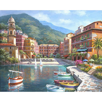 Paysage urbain aquatique - Peinture par numéros