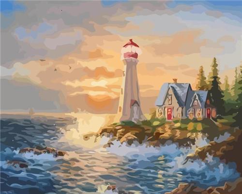 Lighthouse by the Sea    Paint by Numbers