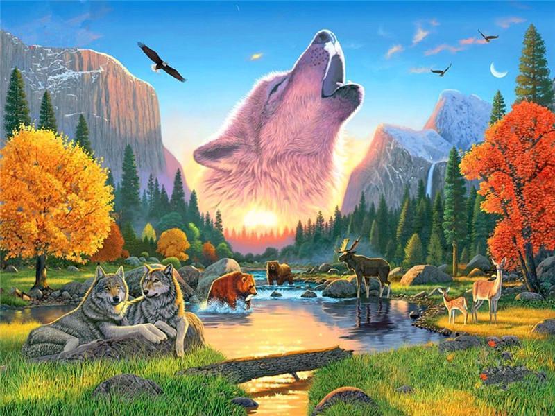 Snow Wolf    Paint by Numbers