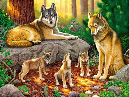 a group of puppies paint by numbers