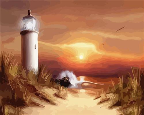 Lighthouse at Dusk Paint by Numbers