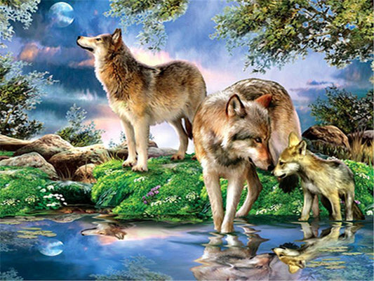 Une meute de loups - Peinture par numéros