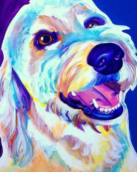 Chien coloré   Peinture par numéros