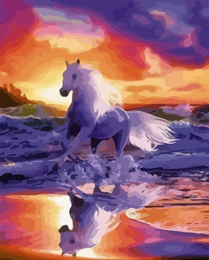 Cheval qui court Peinture par numéros