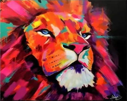 Lion coloré   Peinture par numéros