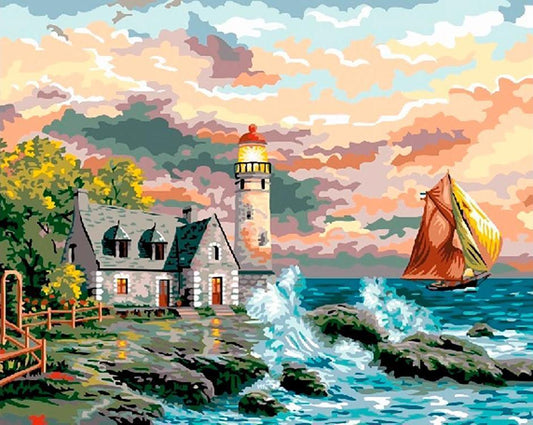 Coastal Landscape Paint by Numbers