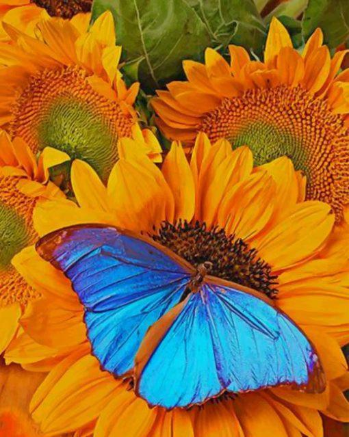 Papillon tournesol   Peinture par numéros