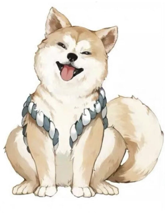 Chien jaune tigre Peinture par numéros